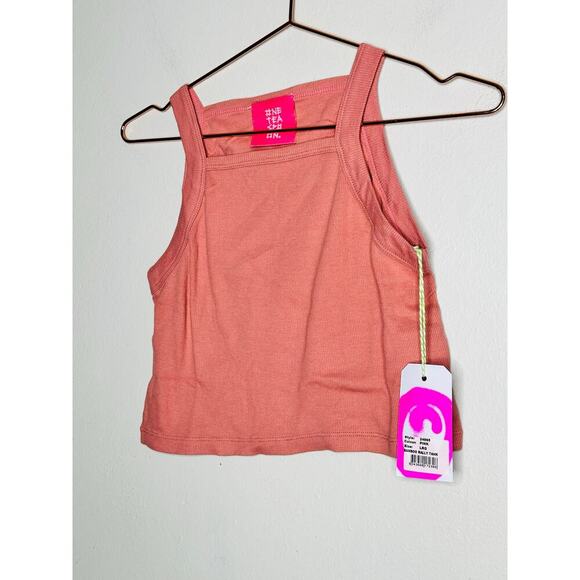 ONE TEASPOON Pink Bamboo Logo Rally Tank Top NWT Size Large - Picture 3 of 6
